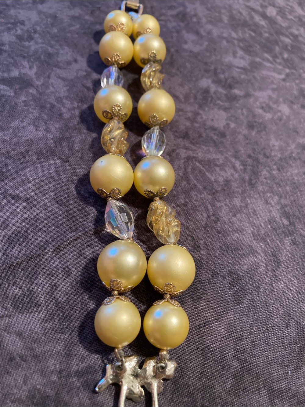 Elegant Golden Beaded Double Strand Bracelet